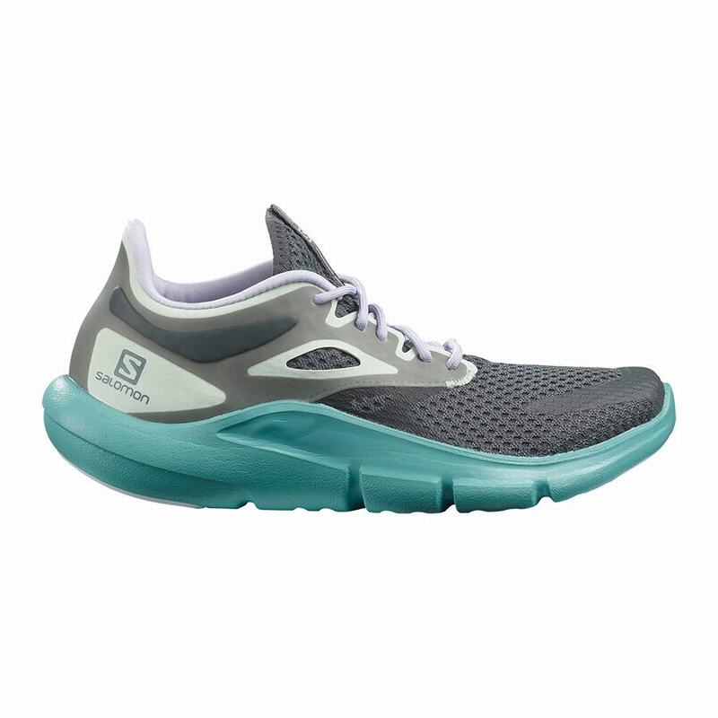 Chaussure Running Route Salomon Femme Vert Foncé / Violette - Salomon PREDICT MOD - France (5463-NRJ